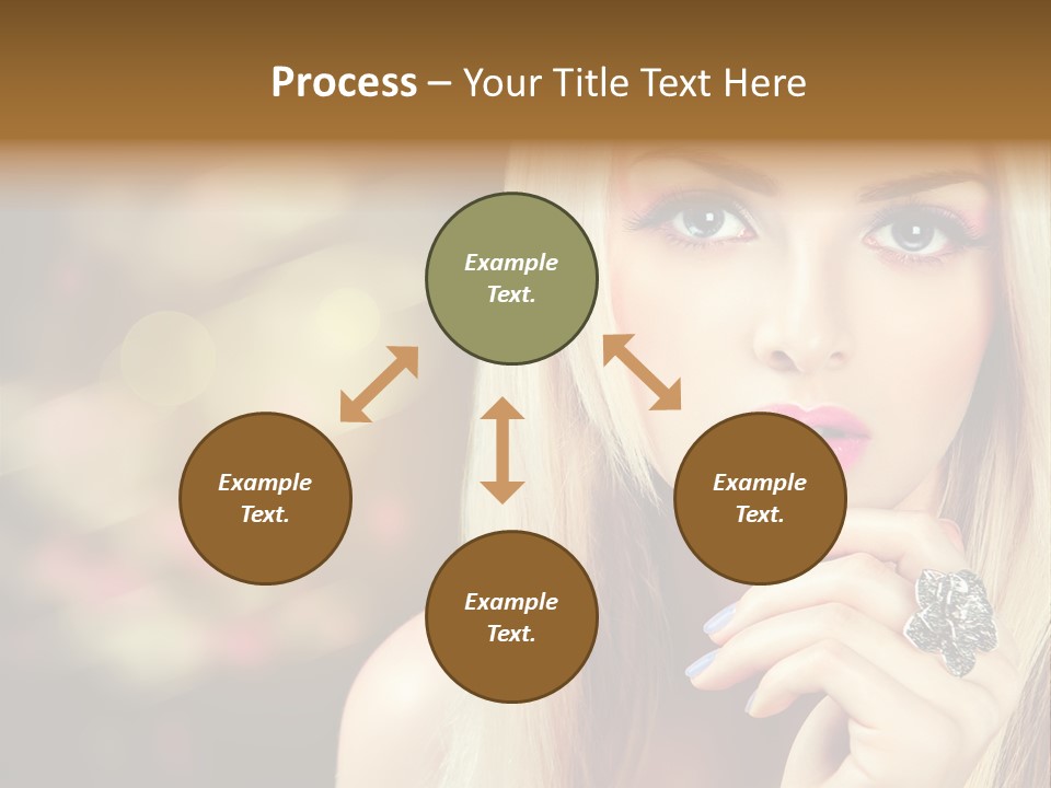 Makeup Eye Shadow Caucasian PowerPoint Template