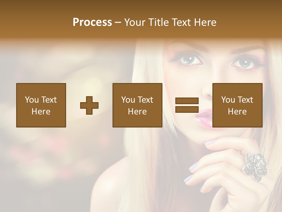 Makeup Eye Shadow Caucasian PowerPoint Template