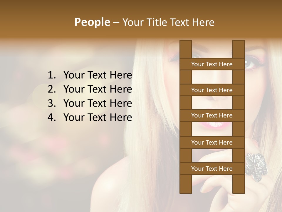 Makeup Eye Shadow Caucasian PowerPoint Template