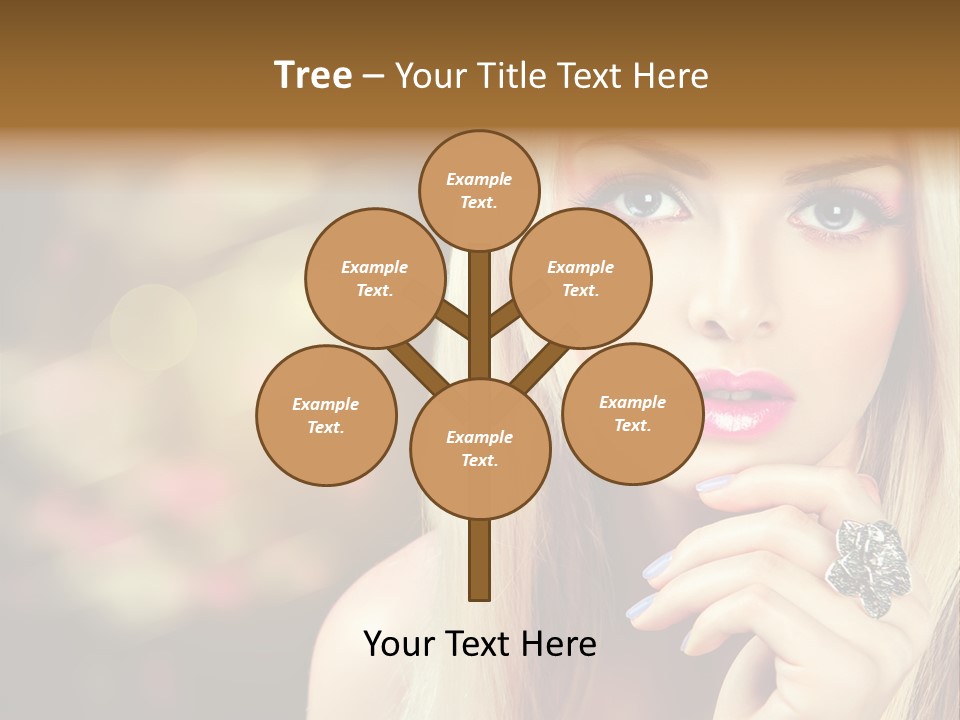 Makeup Eye Shadow Caucasian PowerPoint Template