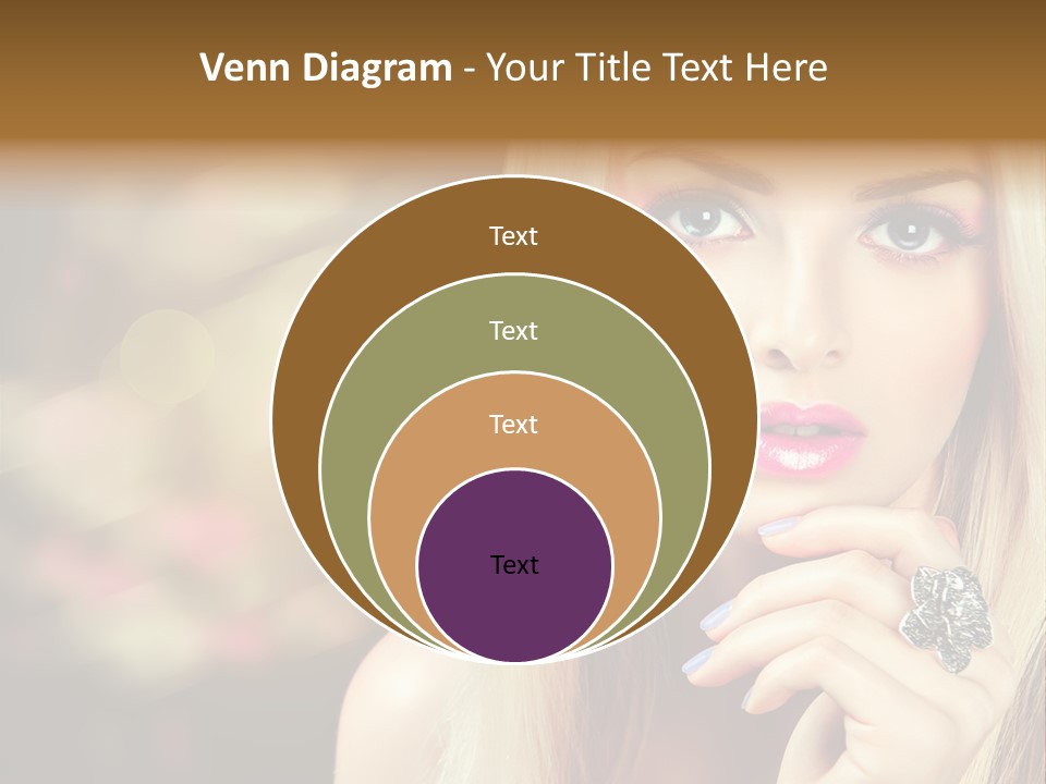 Makeup Eye Shadow Caucasian PowerPoint Template