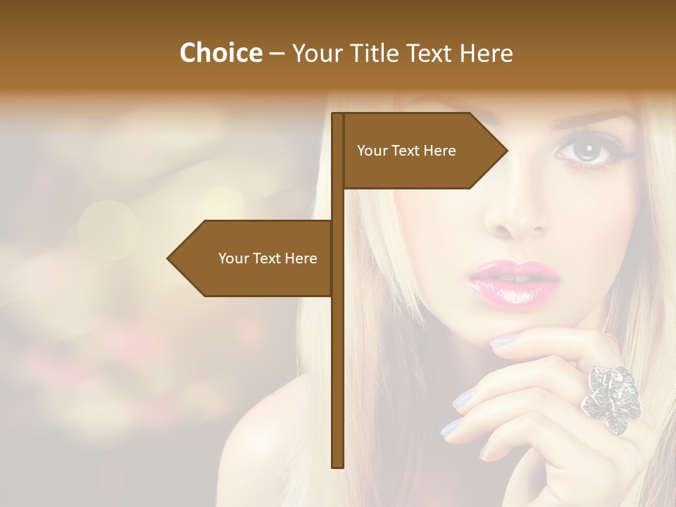 Makeup Eye Shadow Caucasian PowerPoint Template