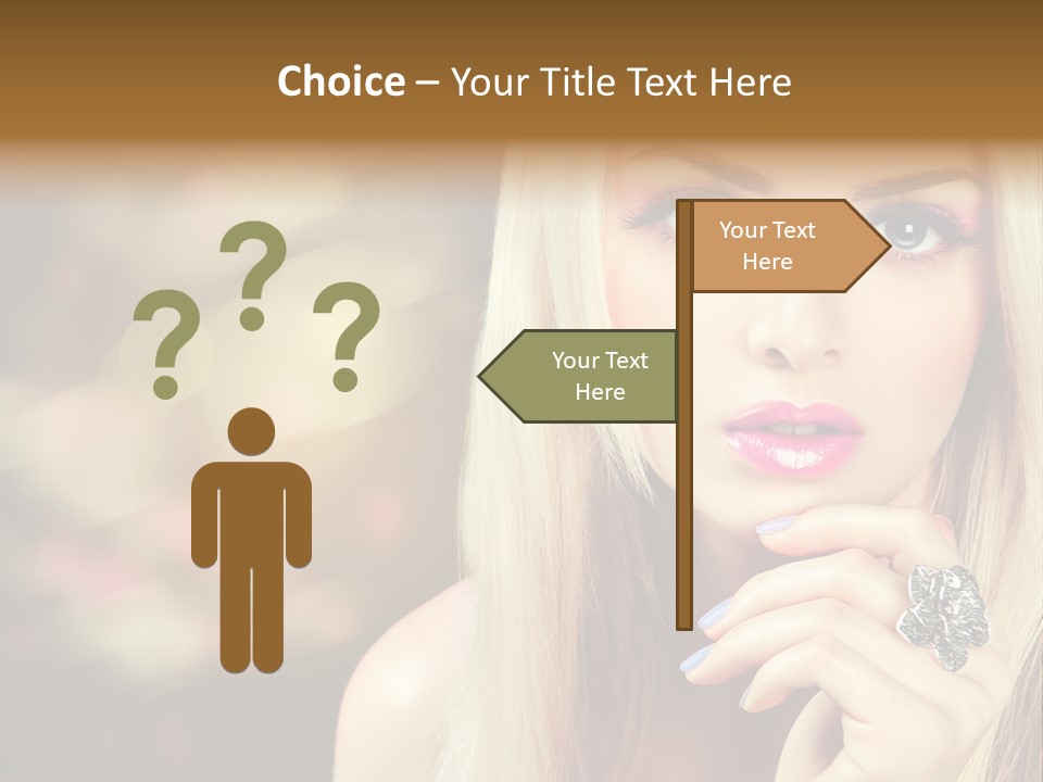 Makeup Eye Shadow Caucasian PowerPoint Template