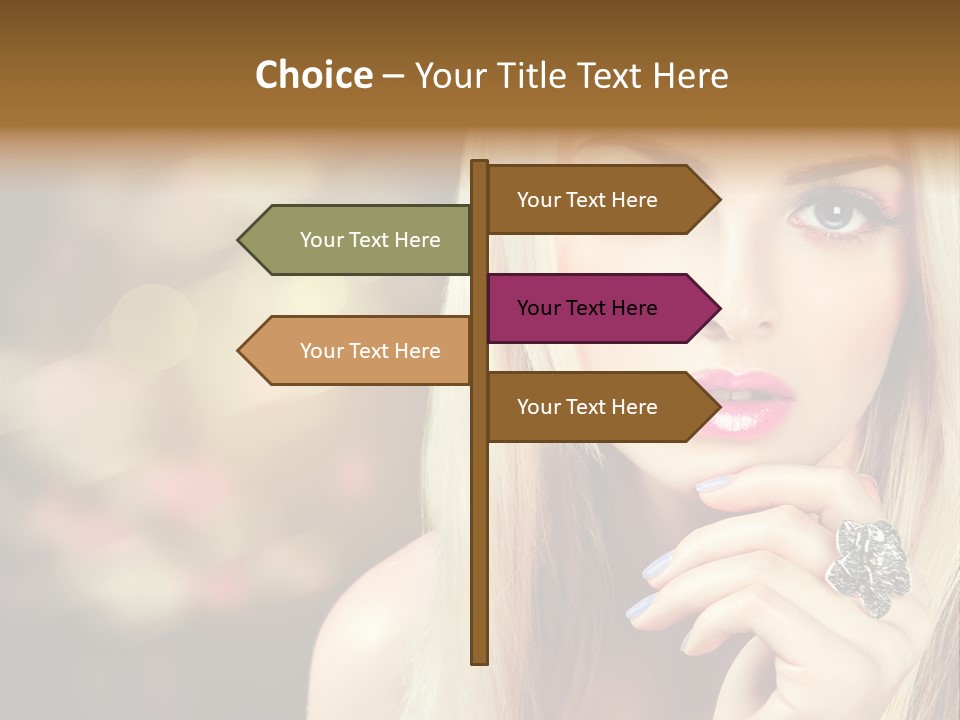 Makeup Eye Shadow Caucasian PowerPoint Template