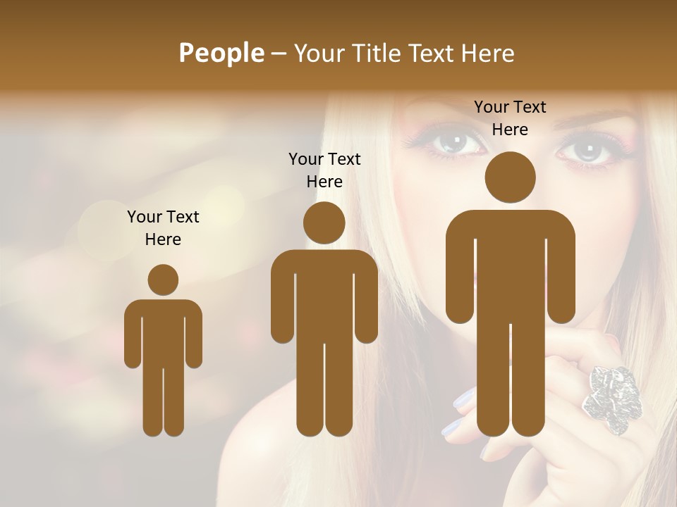 Makeup Eye Shadow Caucasian PowerPoint Template