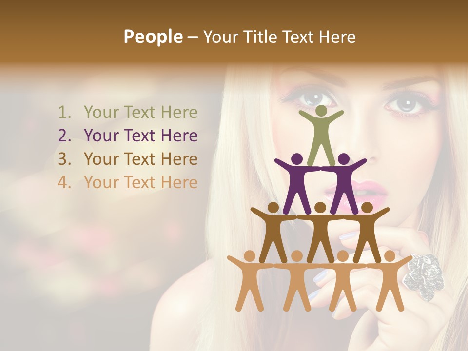 Makeup Eye Shadow Caucasian PowerPoint Template