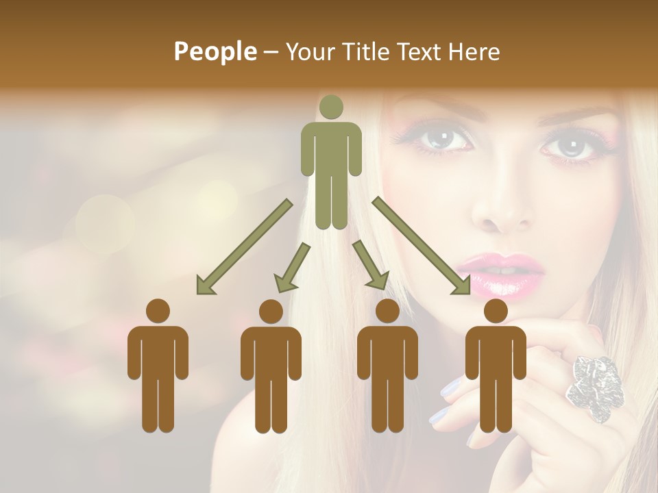 Makeup Eye Shadow Caucasian PowerPoint Template