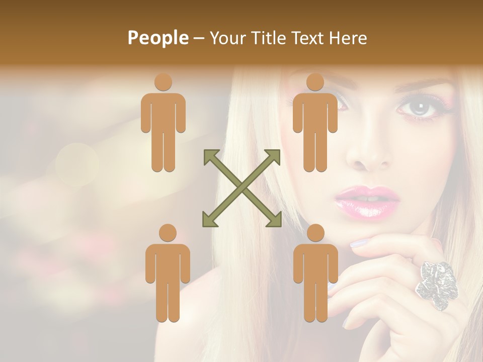 Makeup Eye Shadow Caucasian PowerPoint Template