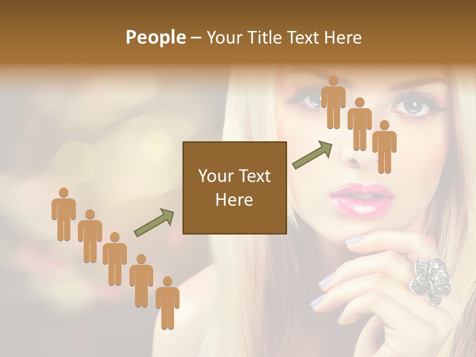 Makeup Eye Shadow Caucasian PowerPoint Template