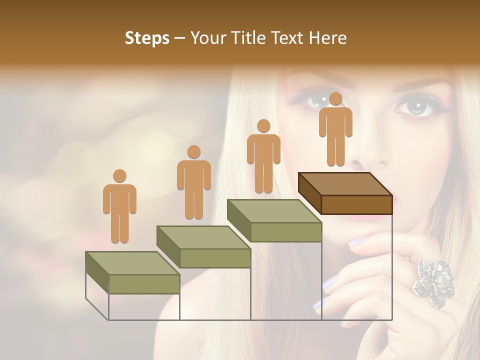 Makeup Eye Shadow Caucasian PowerPoint Template