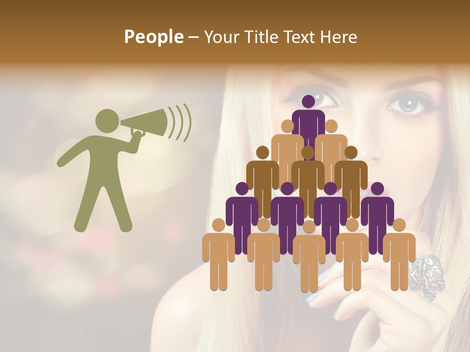 Makeup Eye Shadow Caucasian PowerPoint Template