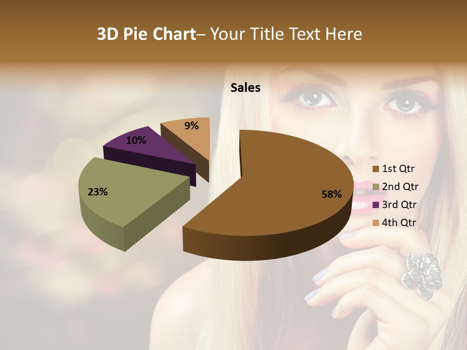 Makeup Eye Shadow Caucasian PowerPoint Template