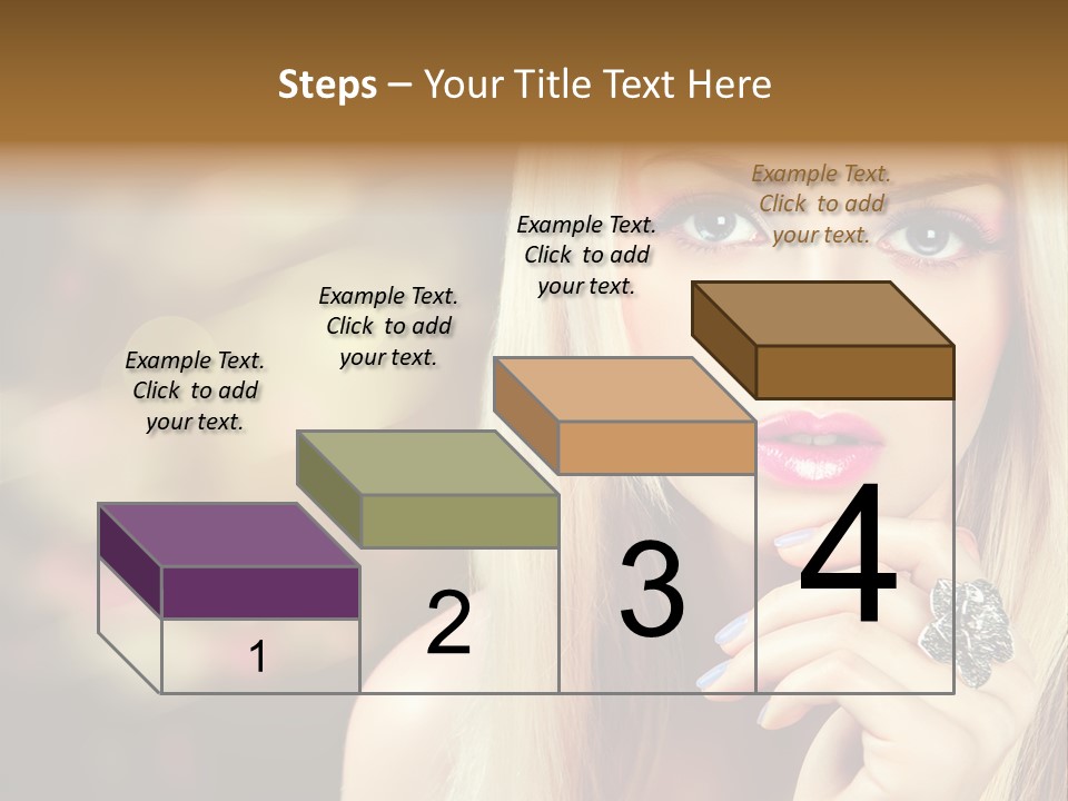 Makeup Eye Shadow Caucasian PowerPoint Template