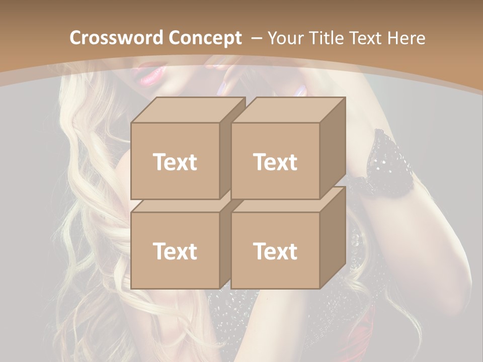 Care Wavy Hair Make Up PowerPoint Template