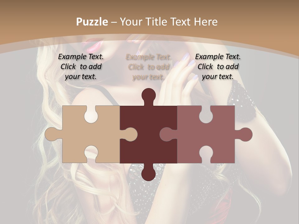 Care Wavy Hair Make Up PowerPoint Template