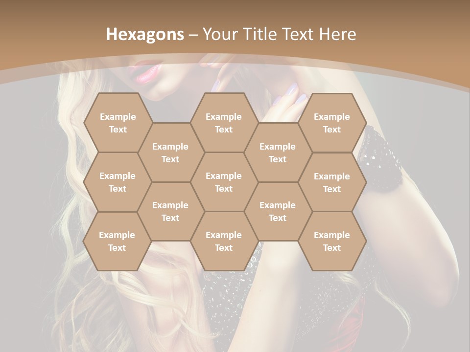 Care Wavy Hair Make Up PowerPoint Template