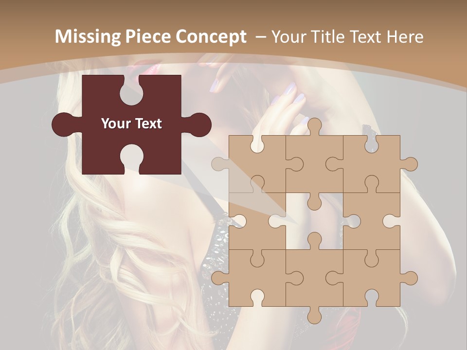 Care Wavy Hair Make Up PowerPoint Template