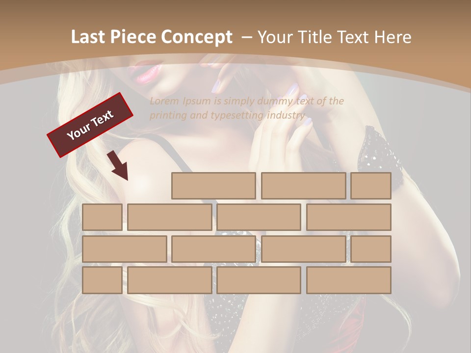 Care Wavy Hair Make Up PowerPoint Template