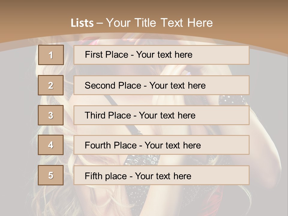 Care Wavy Hair Make Up PowerPoint Template
