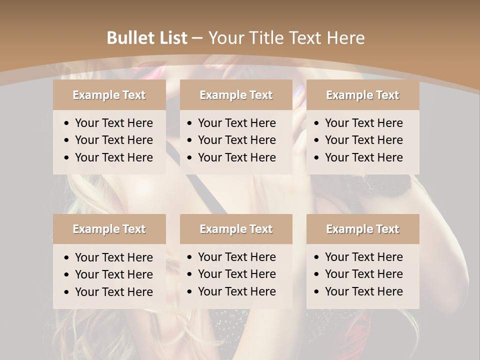 Care Wavy Hair Make Up PowerPoint Template