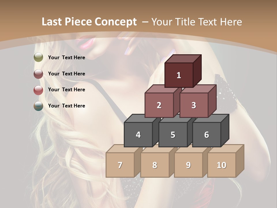 Care Wavy Hair Make Up PowerPoint Template