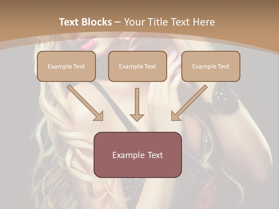 Care Wavy Hair Make Up PowerPoint Template