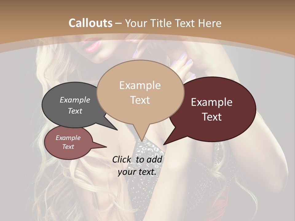 Care Wavy Hair Make Up PowerPoint Template