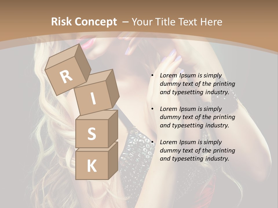 Care Wavy Hair Make Up PowerPoint Template