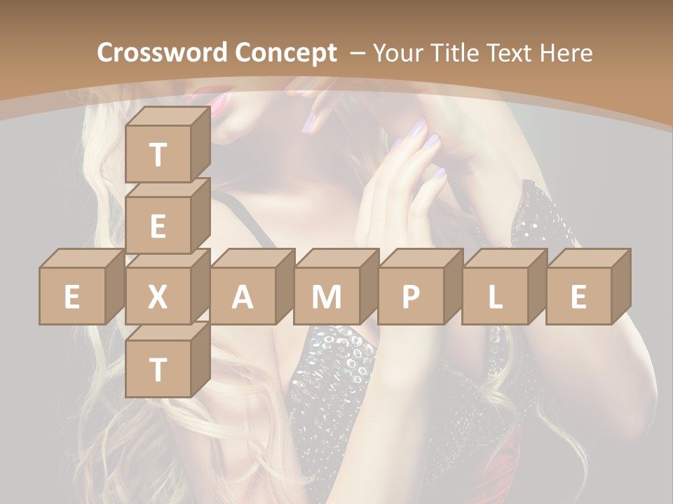 Care Wavy Hair Make Up PowerPoint Template