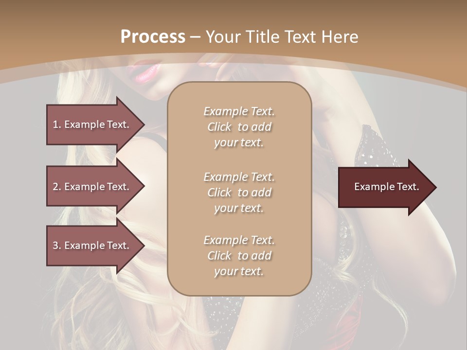 Care Wavy Hair Make Up PowerPoint Template