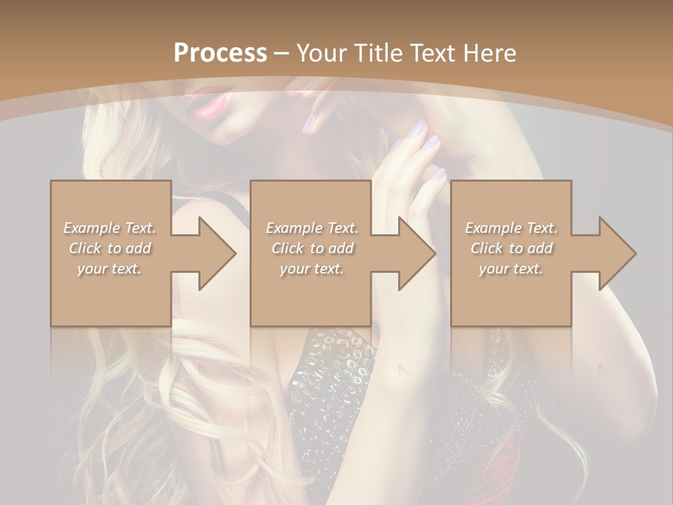 Care Wavy Hair Make Up PowerPoint Template