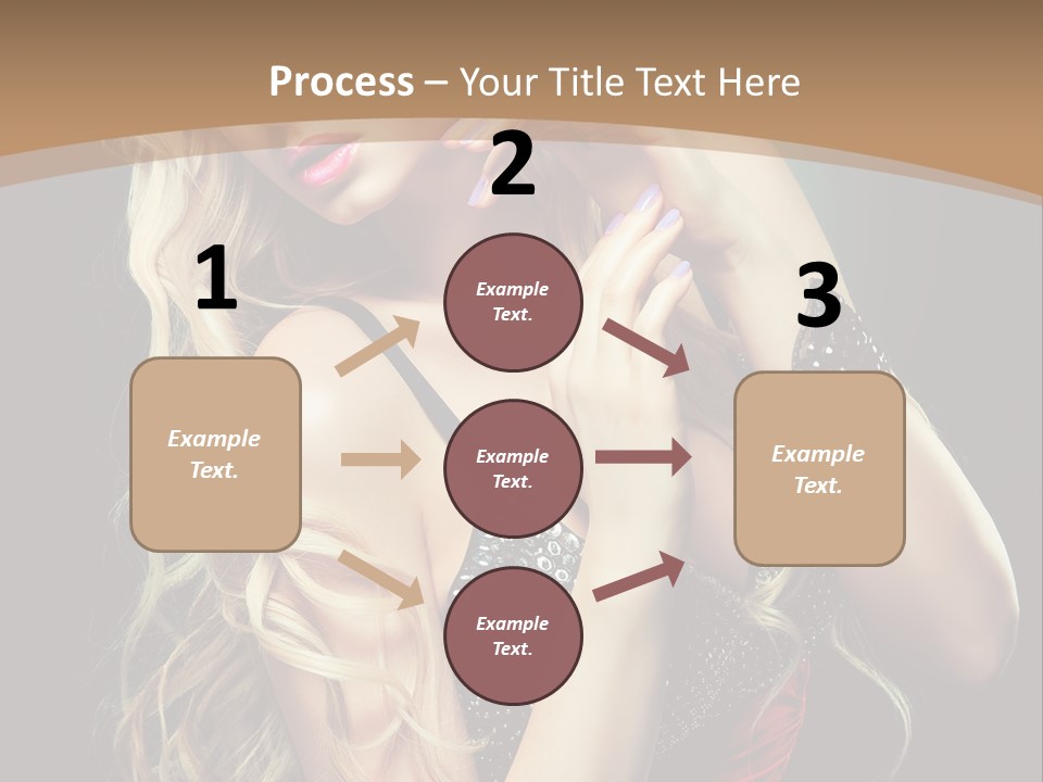 Care Wavy Hair Make Up PowerPoint Template