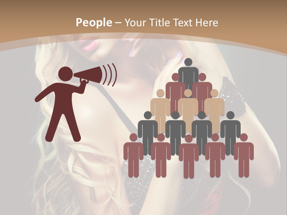 Care Wavy Hair Make Up PowerPoint Template