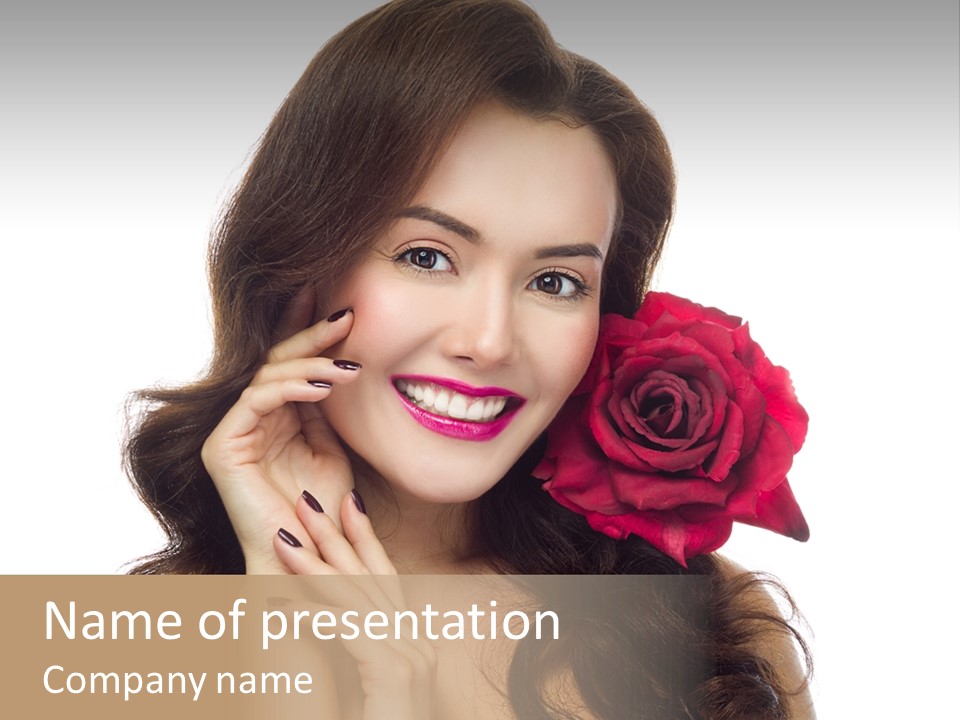 Teeth Pretty Woman PowerPoint Template