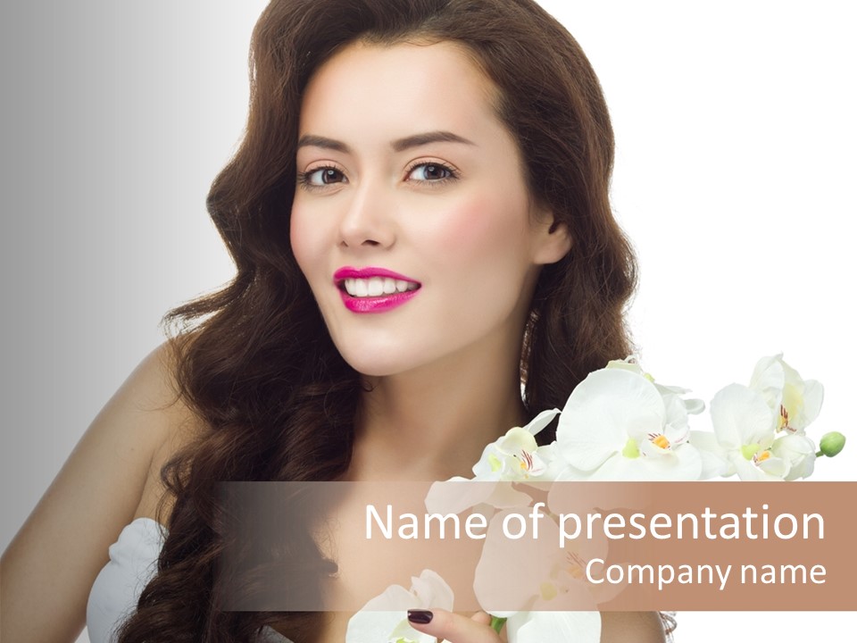 Brunette Model Face PowerPoint Template