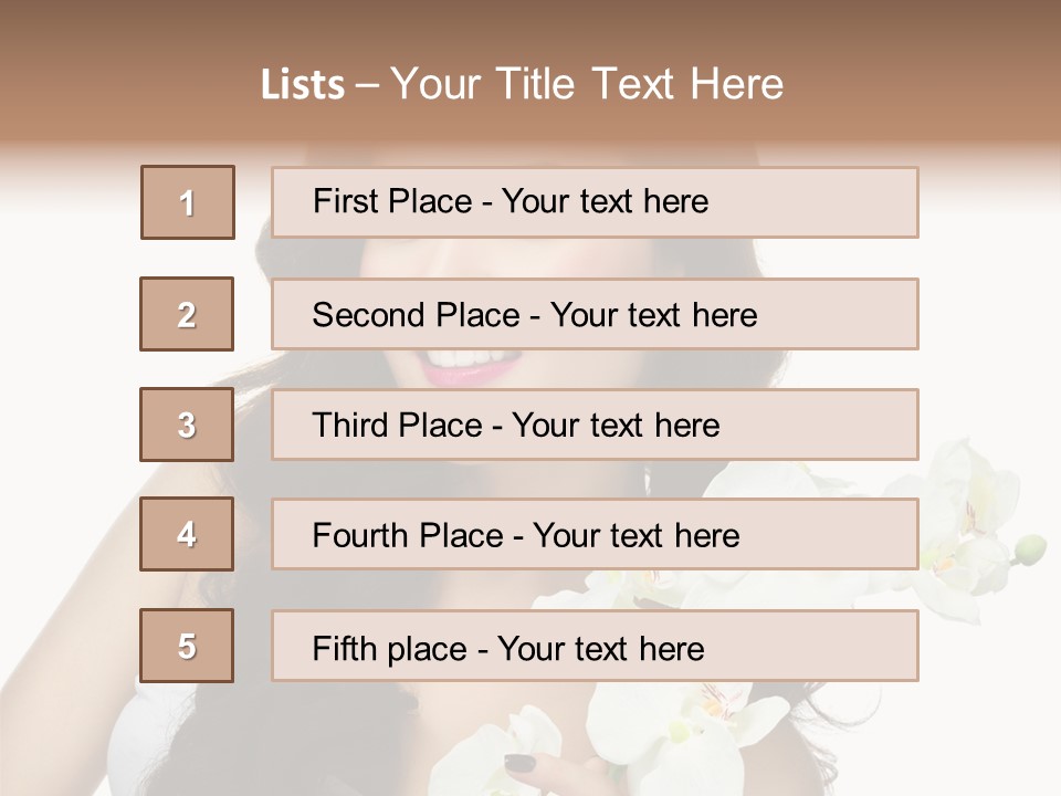 Brunette Model Face PowerPoint Template