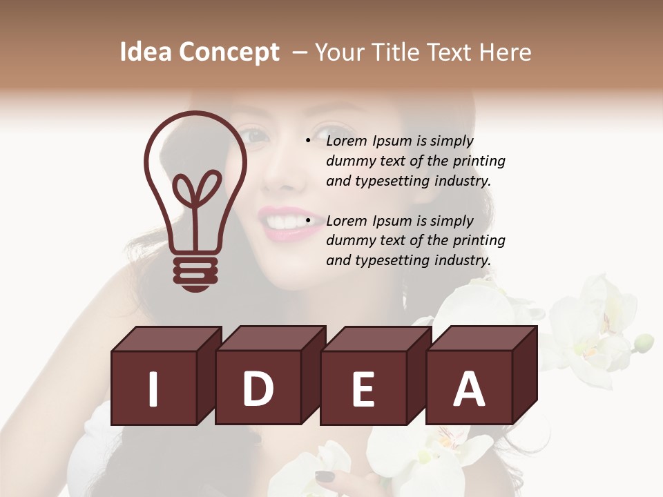 Brunette Model Face PowerPoint Template