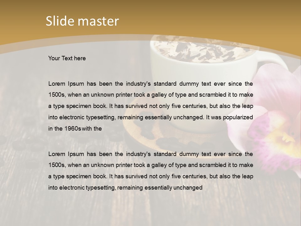 Coffee Cup Literature Aroma PowerPoint Template