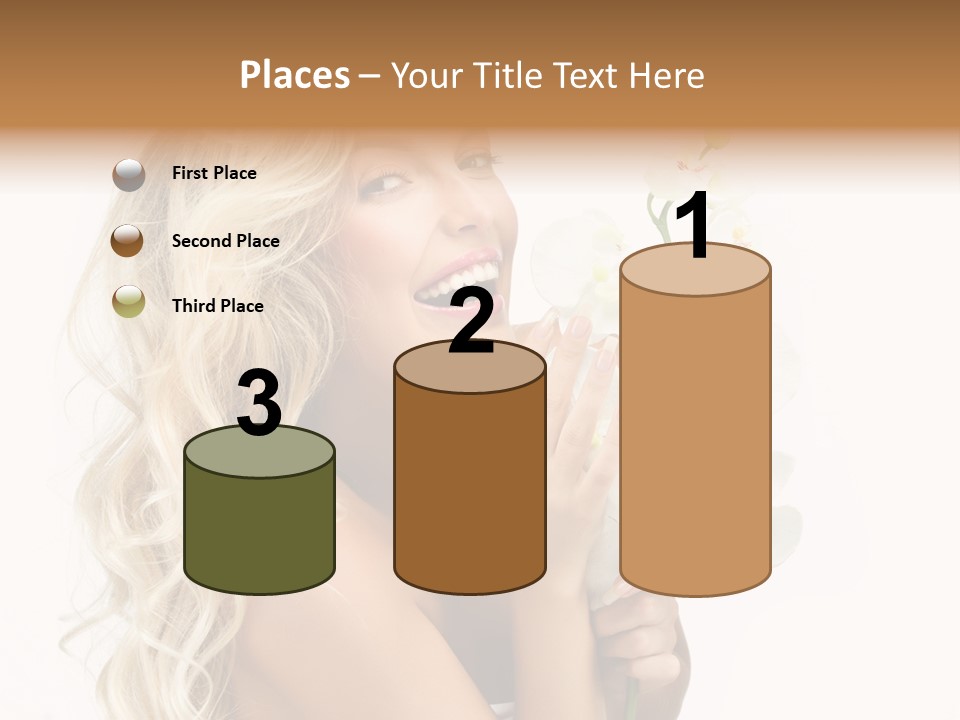 Woman Joy Orchids PowerPoint Template