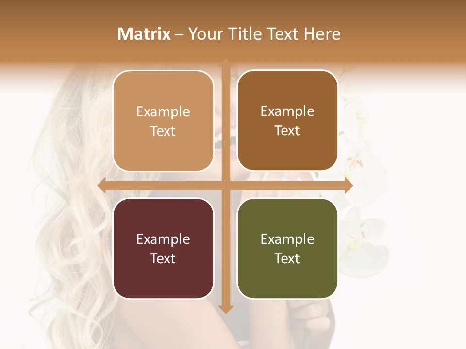 Woman Joy Orchids PowerPoint Template