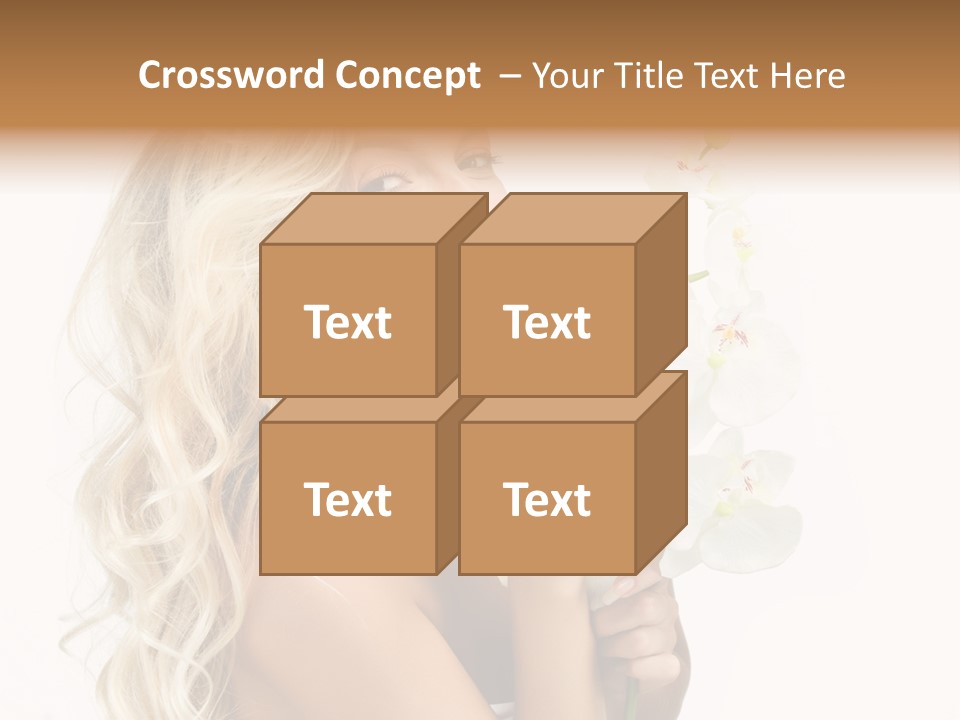 Woman Joy Orchids PowerPoint Template