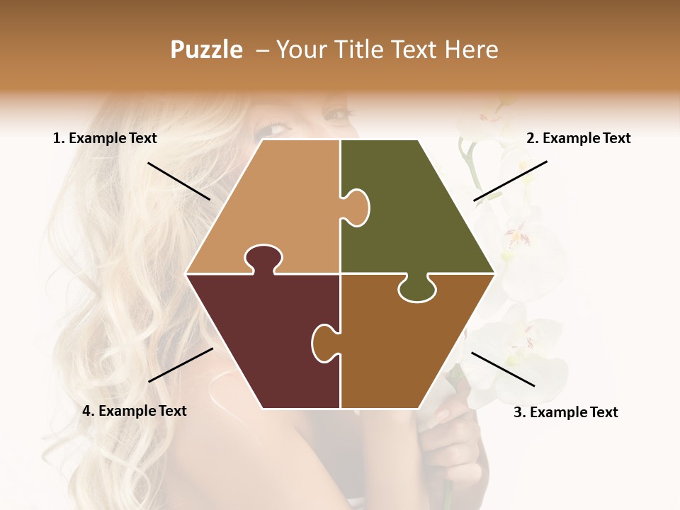 Woman Joy Orchids PowerPoint Template