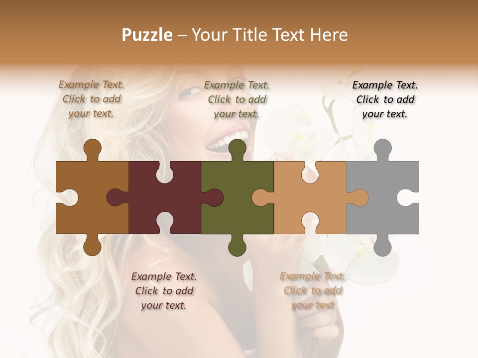 Woman Joy Orchids PowerPoint Template