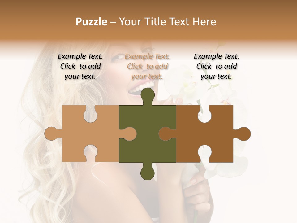 Woman Joy Orchids PowerPoint Template