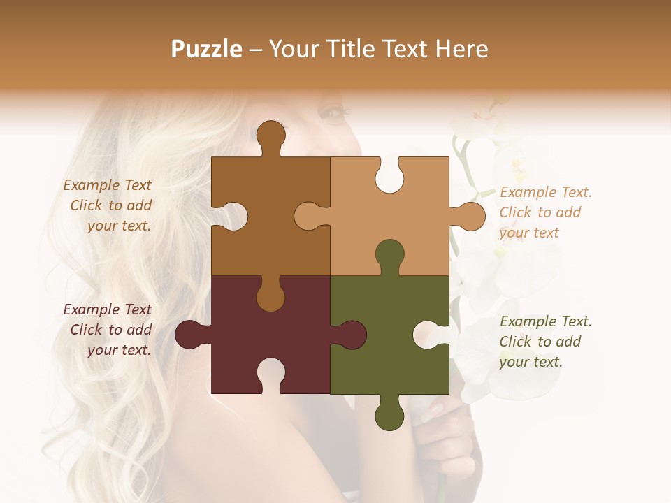 Woman Joy Orchids PowerPoint Template