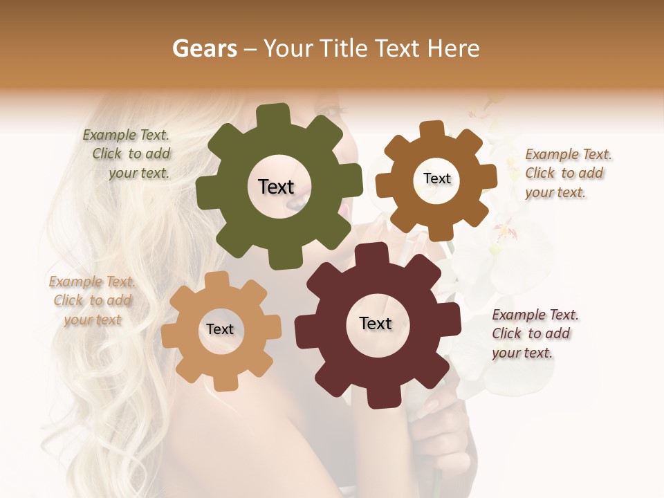 Woman Joy Orchids PowerPoint Template