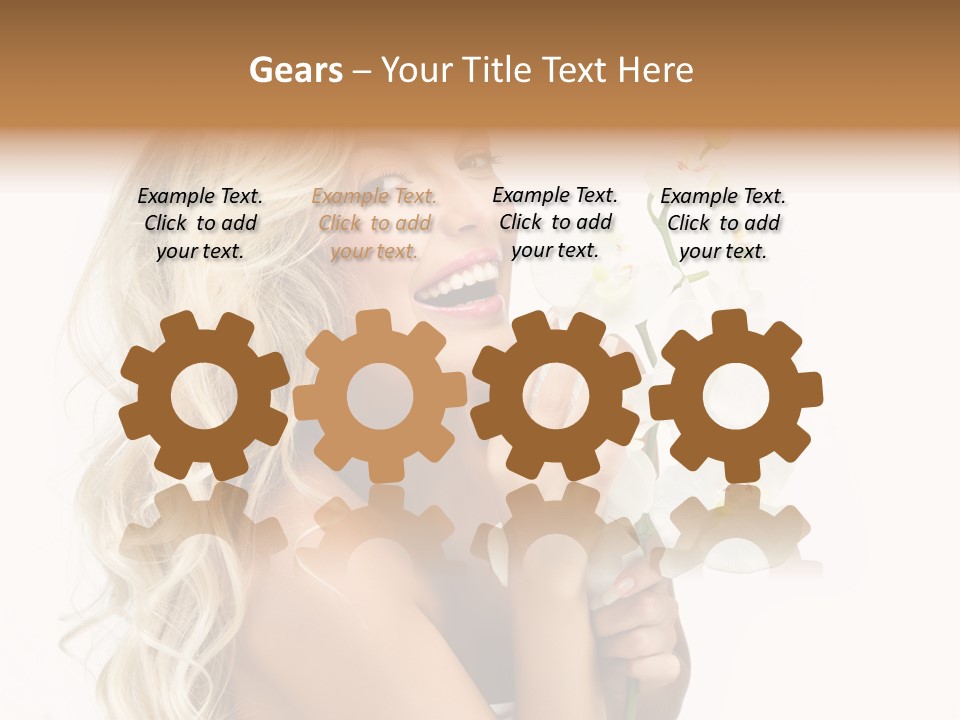 Woman Joy Orchids PowerPoint Template