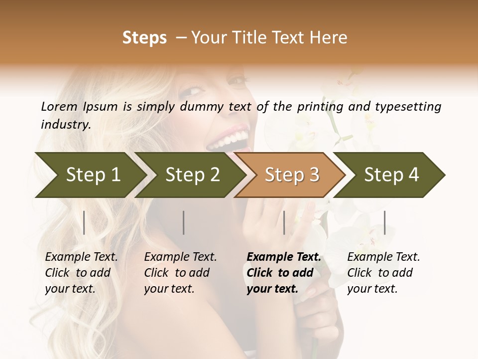 Woman Joy Orchids PowerPoint Template