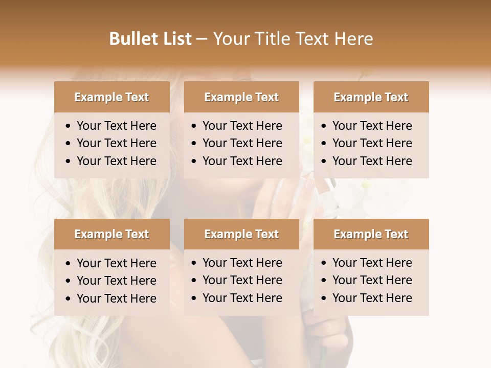 Woman Joy Orchids PowerPoint Template