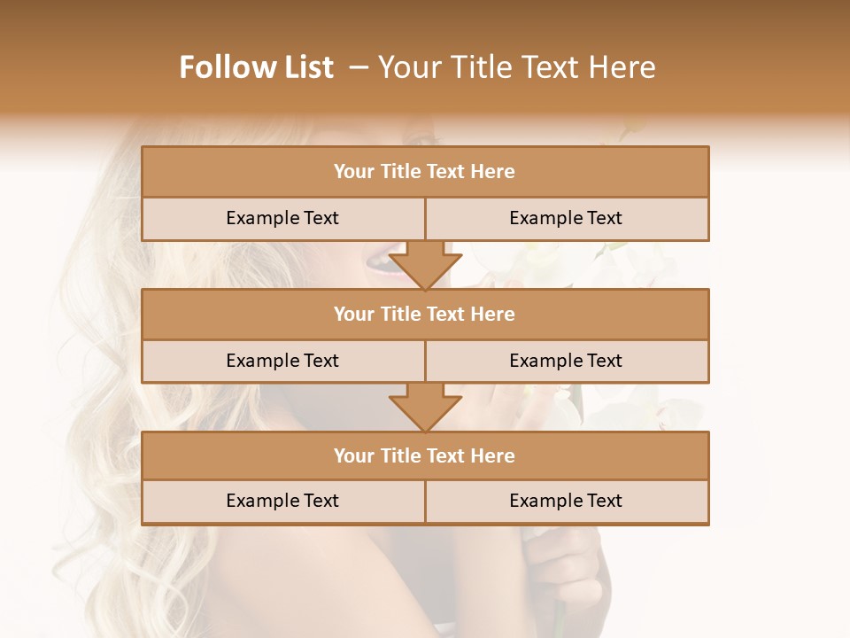 Woman Joy Orchids PowerPoint Template